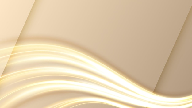 Light Trail Background Elegant Gold Line Crossing Widescreen Vector Illustration