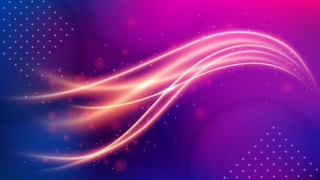 Light Trail Background Elegant Violet Line Crossing Widescreen Vector Illustration