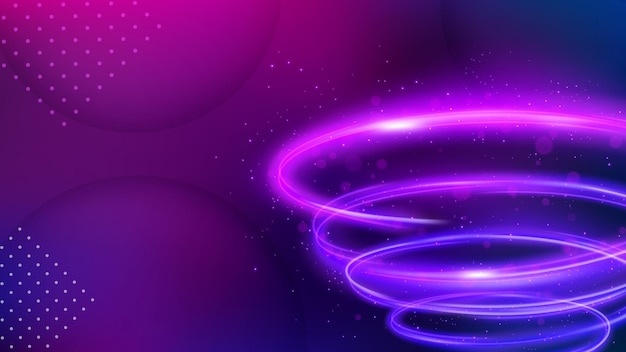 Light trail background elegant violet swirl line crossing widescreen vector illustration