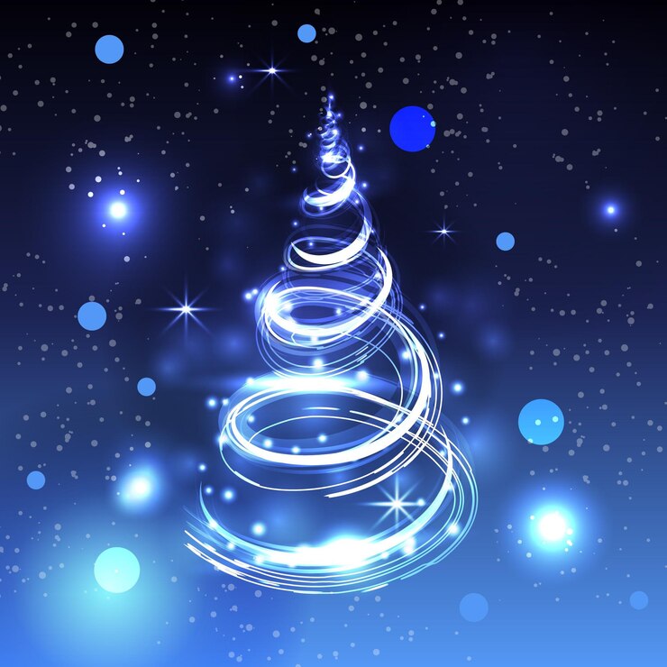 Vector light trail christmas tree concept