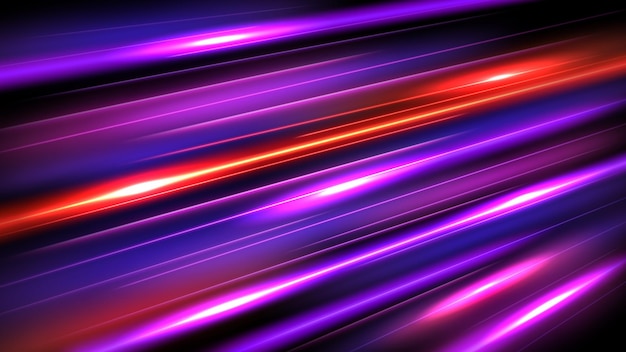 Vector light trails long time exposure motion blur effect vector illustration