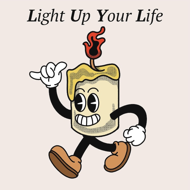 Light up Your Life With Candle Groovy Character Design