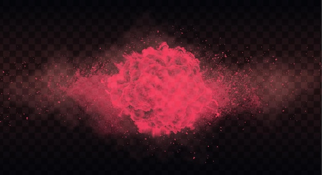 Vector light vector effect with red cloud of smoke steam vapor dust