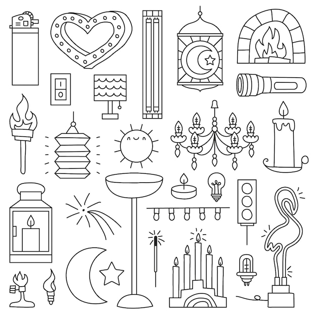 Vector light vector illustration set