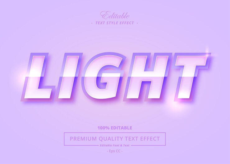 Vector light vector style text effect