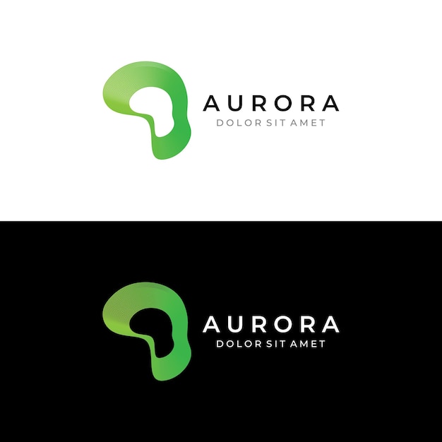 The light wave logo inspired by the aurora light With a modern concept