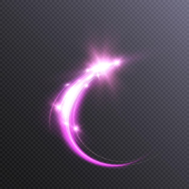 Light whirl Curve neon line light effect Glowing pink bright curved lines