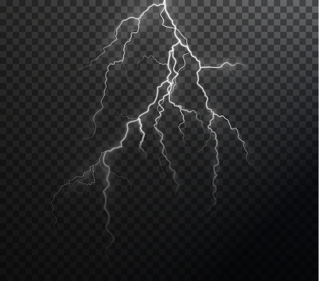 Vector light white isolated vector lightning png. magic light abstract lines. realistic lightning effects.