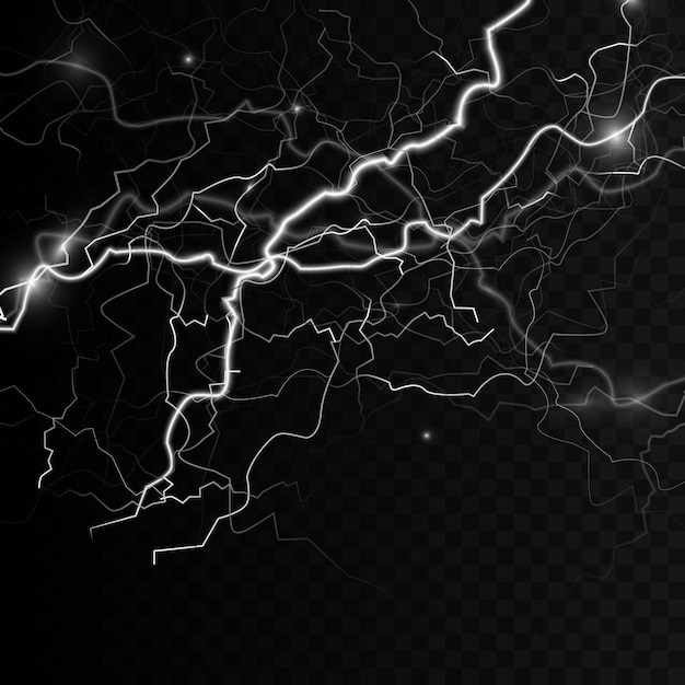 Light white isolated vector lightning png Magic light abstract lines Realistic natural lightning effects