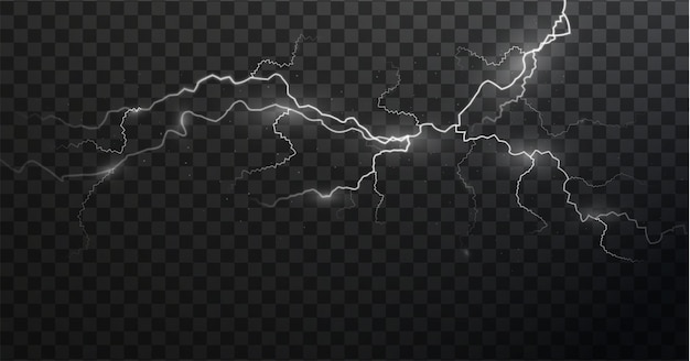 Vector light white isolated vector lightning png magic light abstract lines realistic natural lightning