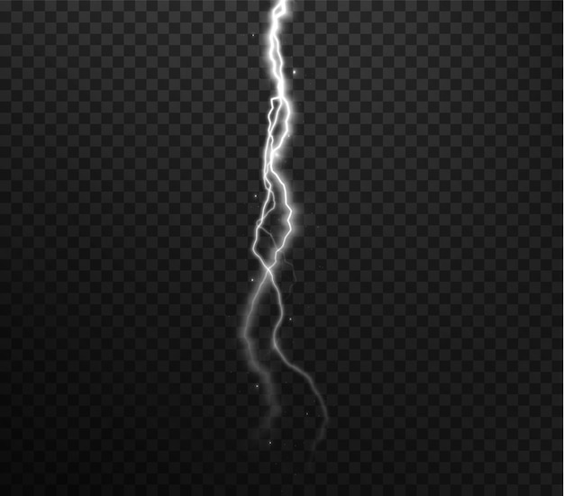 Light white isolated vector lightning png. magic light abstract lines. realistic natural lightning.