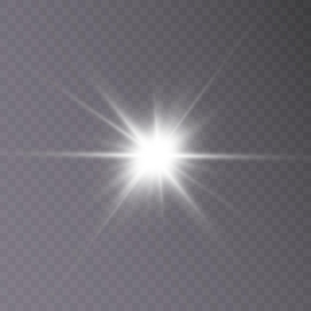 Stella bianca chiara png. luce solare leggera. effetto luce png.