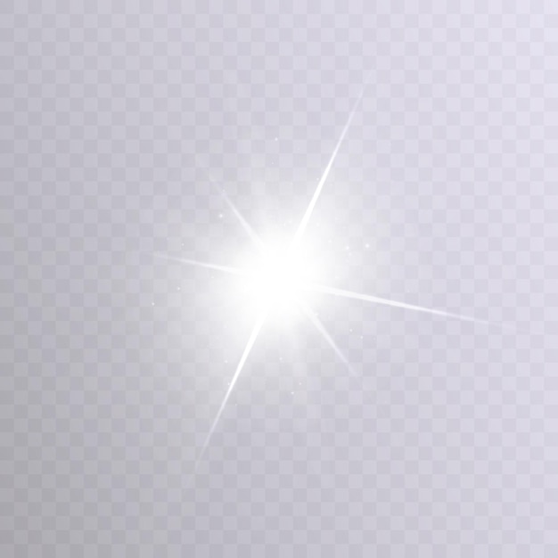 Stella bianca chiara png. luce solare png. effetto luce png.