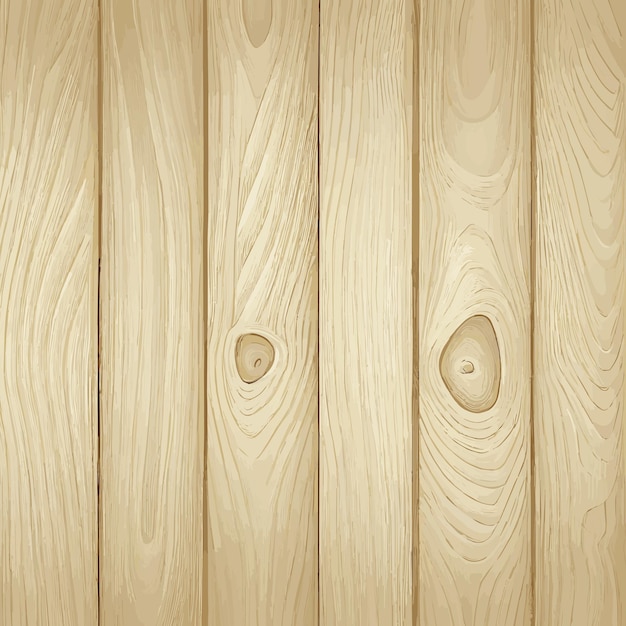 Light wood texture with knots plank background Vector
