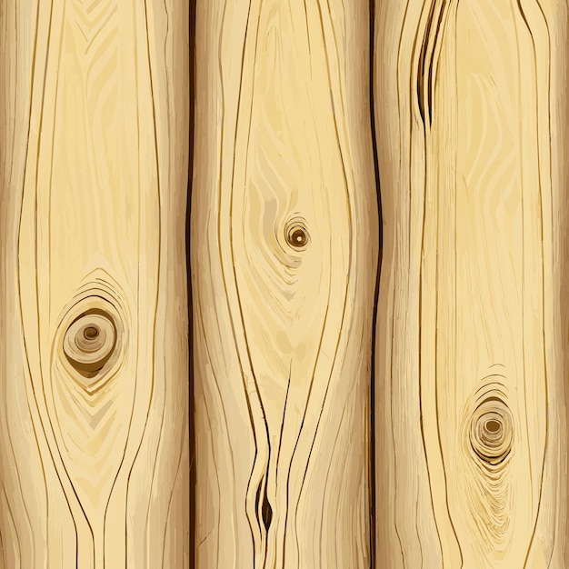 Vector light wood texture with knots plank background vector