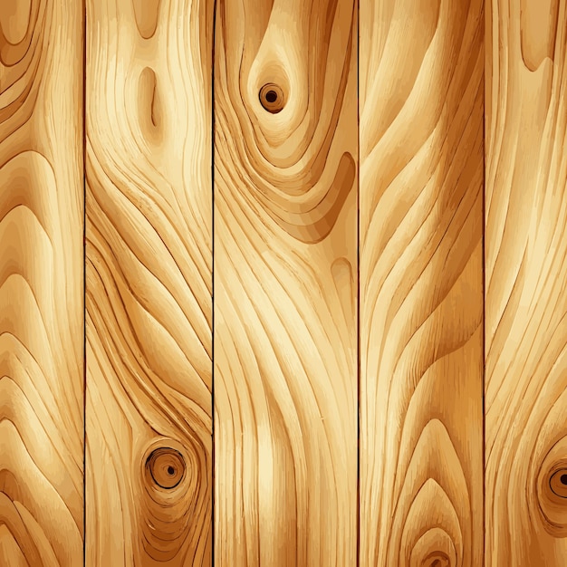 Light wood texture with knots plank background vector