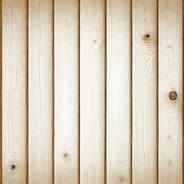 Vector light wood texture with knots plank background vector