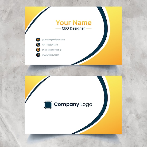 light yellow business card template