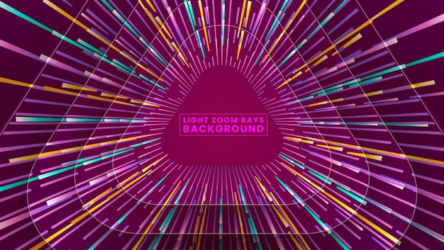 Light zoom rays background with violet color premium vector