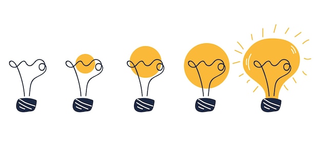 Lightbulb bulb lamp frame animation icon concept graphic design illustration