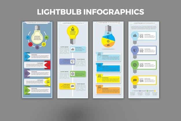 Progettazione del modello di infografica della lampadina