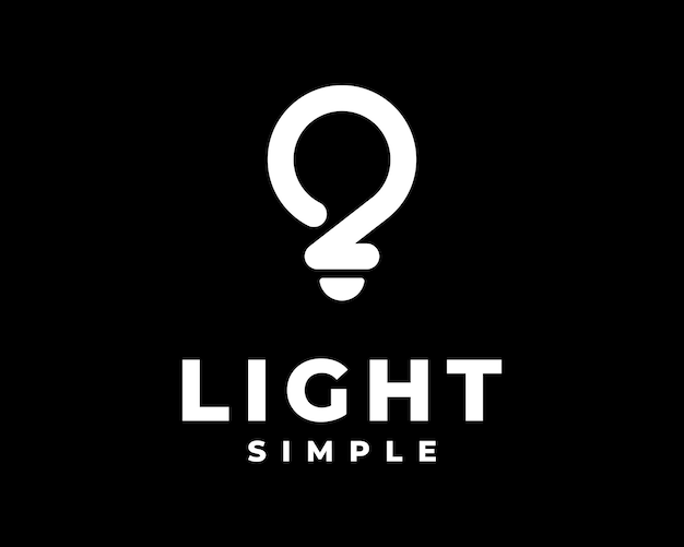 Vettore lampadina illuminazione lampada invenzione elettricità energia semplice minimo moderno vettore logo design