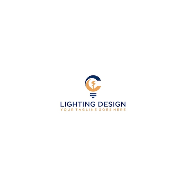 Lightbulb On Letter Logo Design C