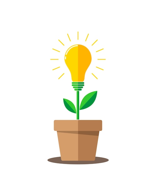 Vector lightbulb plant vector illustration