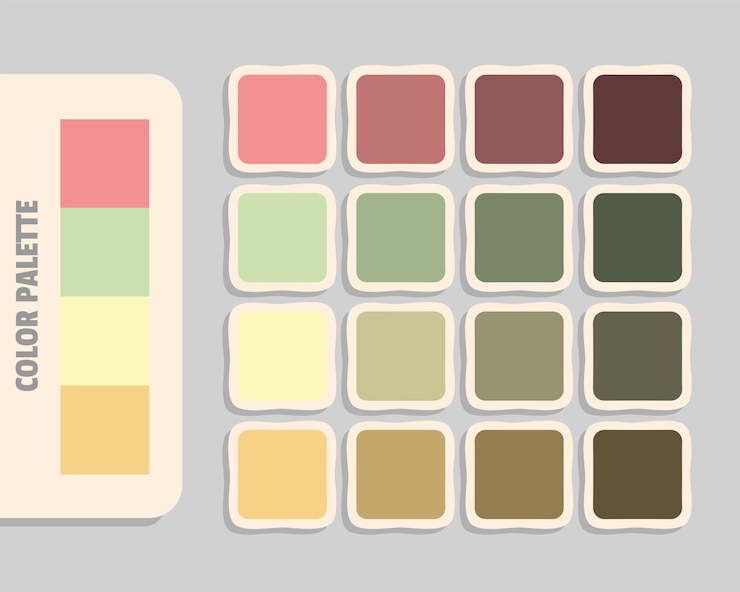Vector lightcoral palegoldenrod lemonchiffon khaki color palette rgb colors matching harmonious colours