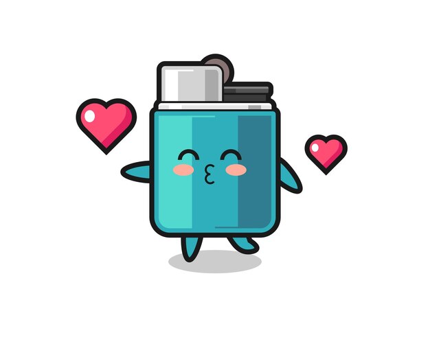 Lighter character cartoon with kissing gesture , cute design