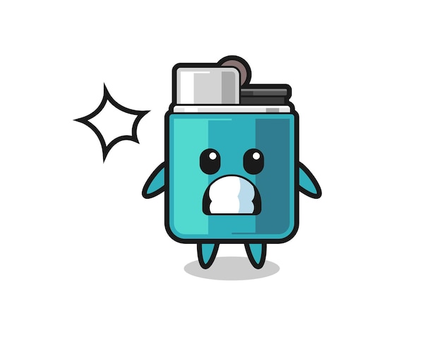 Lighter character cartoon with shocked gesture , cute design