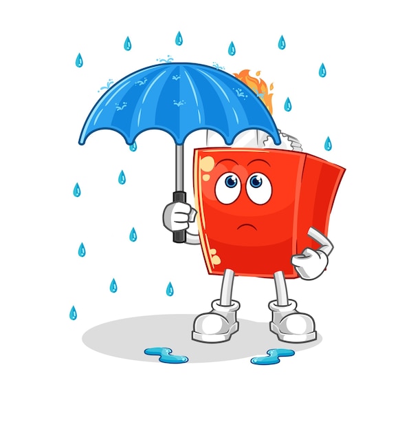 Lighter holding an umbrella illustration character vector