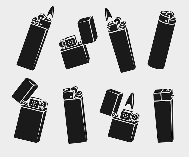 Lighter icon set vector