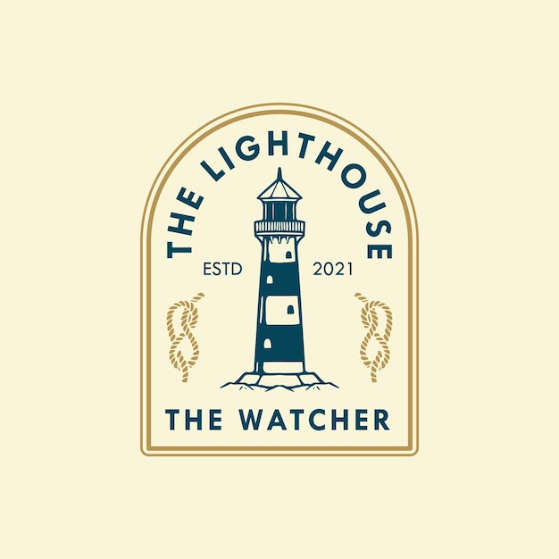 Vector lighthouse badge logo