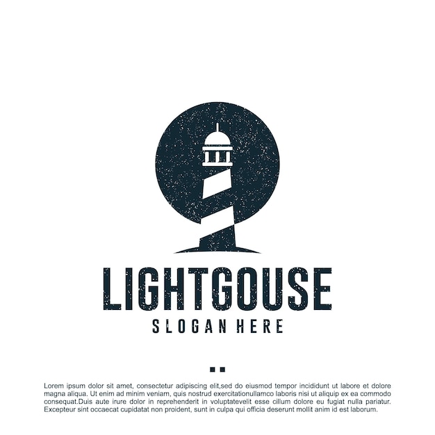 Lighthouse ,beach, logo design template