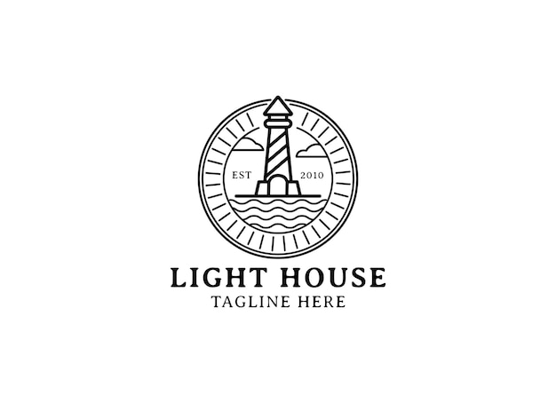 Vector lighthouse, beacon logo icon. vector illustration. lighthouse logo design