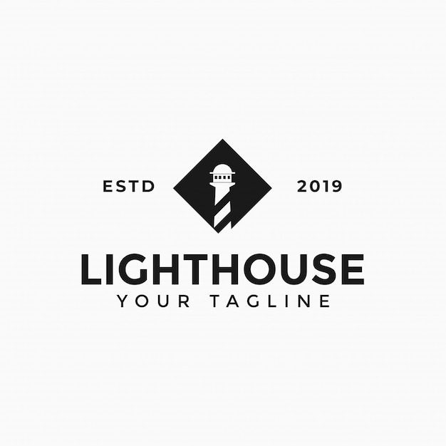 Lighthouse, beacon logo template