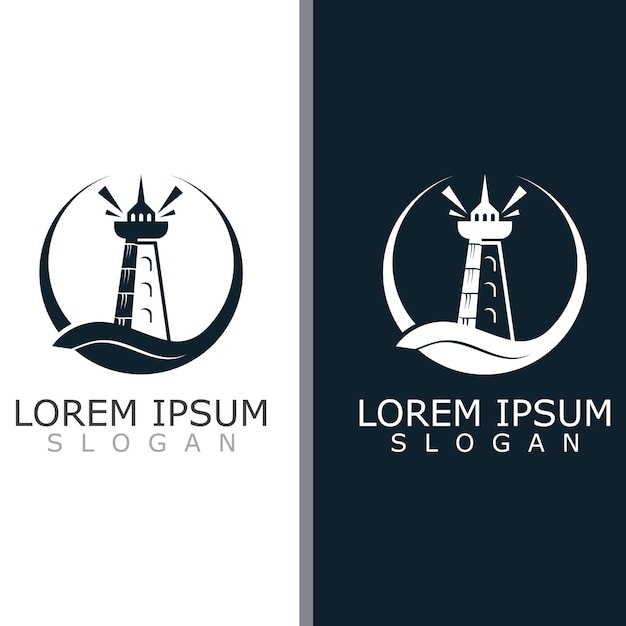 Vector lighthouse beacon tower logo vector illustration design