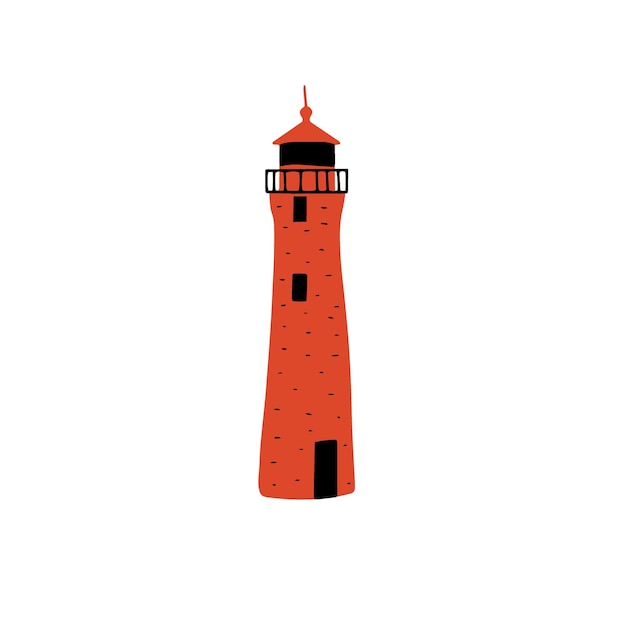 Lighthouse Coastline architecture building Beacons with window Vector illustration