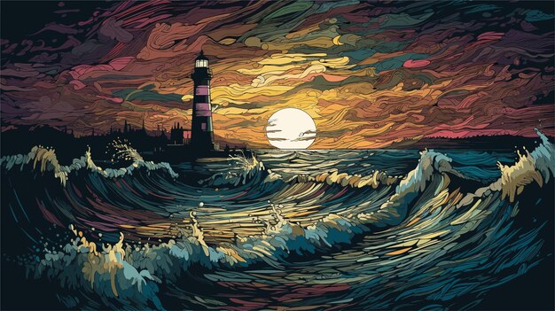 lighthouse concept illustration fantasy background