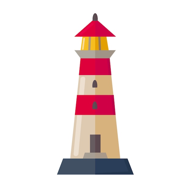 Иконка маяка, аватар, логотип, изолированная векторная иллюстрация