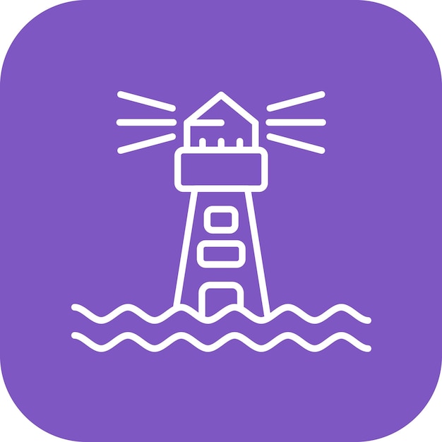 Векторное изображение значка маяка может быть использовано для береговой линии