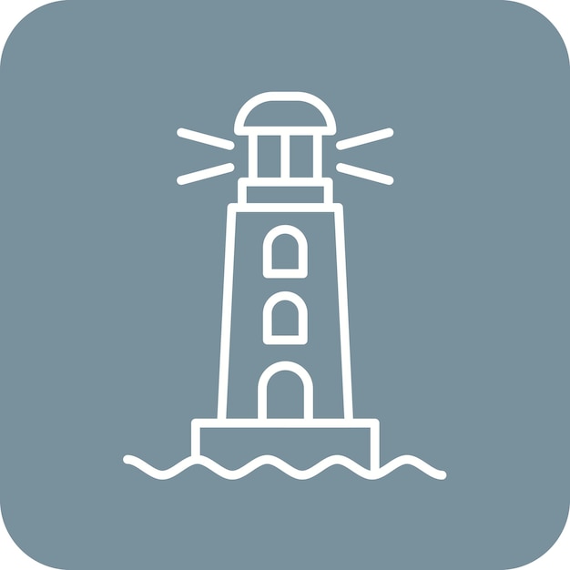Векторное изображение значка маяка может использоваться для карты и навигации