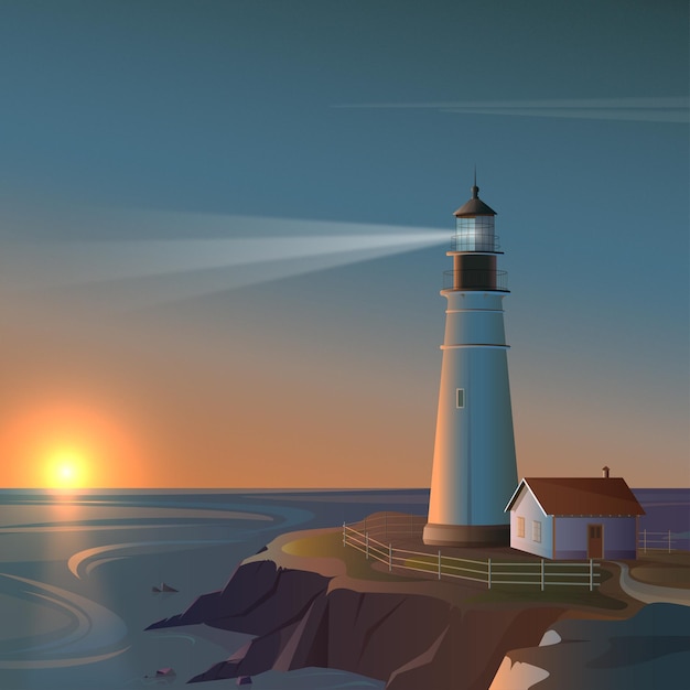 Vector lighthouse illustration