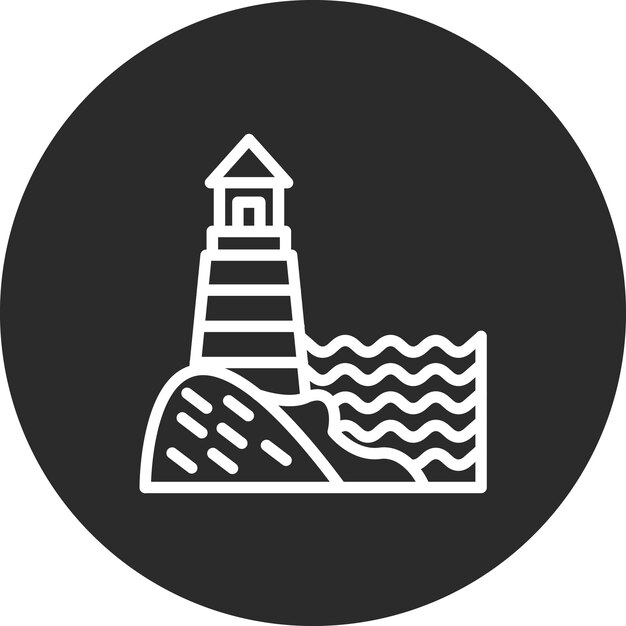 Lighthouse Landscape vector icoon illustratie van Landscapes icoon set