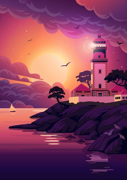 Lighthouse landscape.