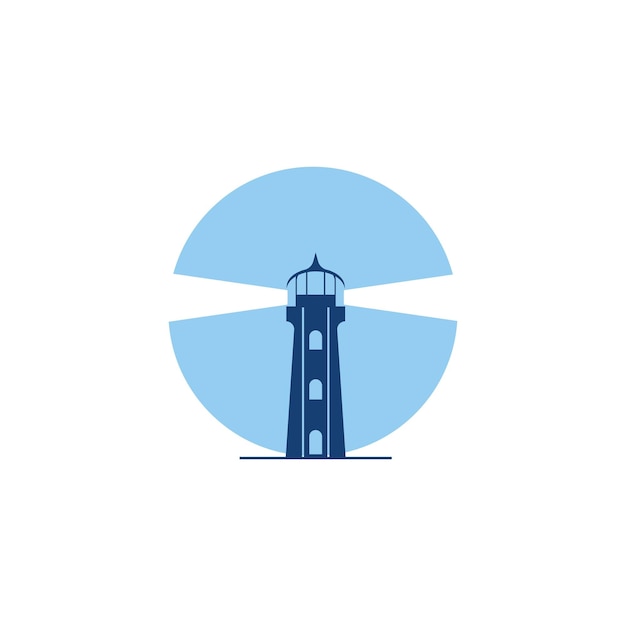 Логотип маяка и векторный шаблон