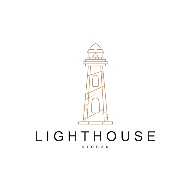Lighthouse Logo Beacon Vector Modern Simple Beach Searchlight Tower Symbol Illustration Template