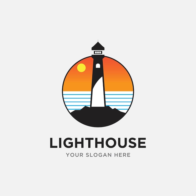 Lighthouse logo design template vector