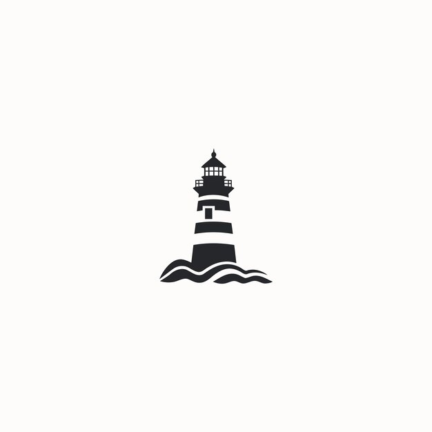 Vector lighthouse logo design vector illustration